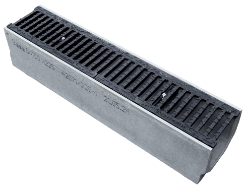 Kanał DN150 H225 C250 22,5x21,6x100[cm] korytko betonowe wzmacniane / ruszt żeliwny