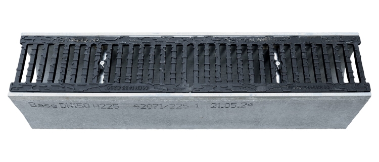 Kanał DN150 H225 C250 22,5x21,6x100[cm] korytko betonowe wzmacniane / ruszt żeliwny