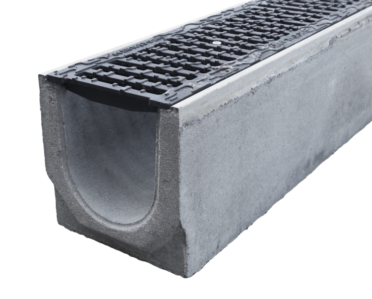 Kanał DN150 H225 C250 22,5x21,6x100[cm] korytko betonowe wzmacniane / ruszt żeliwny