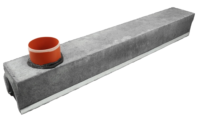 Kanał Z Odpływem DN100 H130 C250 13x14x100[cm] korytko betonowe z okuciem / ruszt żeliwny