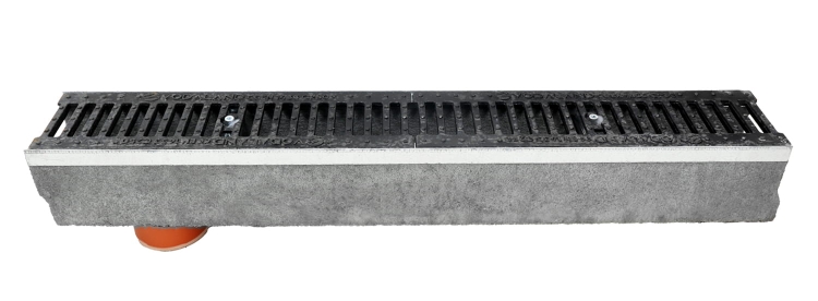 Kanał Z Odpływem DN100 H130 C250 13x14x100[cm] korytko betonowe z okuciem / ruszt żeliwny