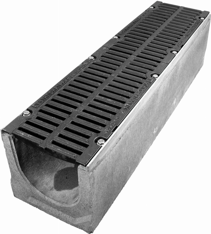 Kanał DN200 H260 D400 26x26x100[cm] Odwodnienie Liniowe korytko betonowe wzmacniane / ruszt żeliwny