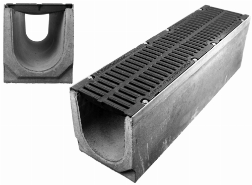 Kanał DN200 H310 D400 31x26x100[cm] Odwodnienie Liniowe korytko betonowe wzmacniane / ruszt żeliwny
