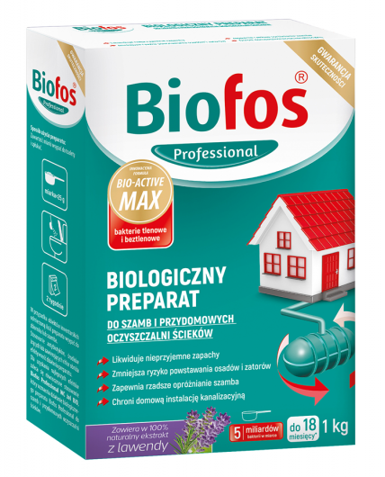 Biofos Professional Biologiczny preparat do szamb i przydomowych oczyszczalni proszek 1kg