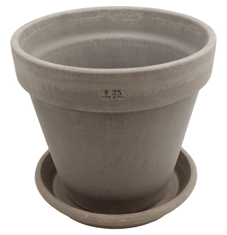 DEGREA Doniczka Ceramiczna Terakota VASO VULCANO D25 cm + Podstawek D23 cm