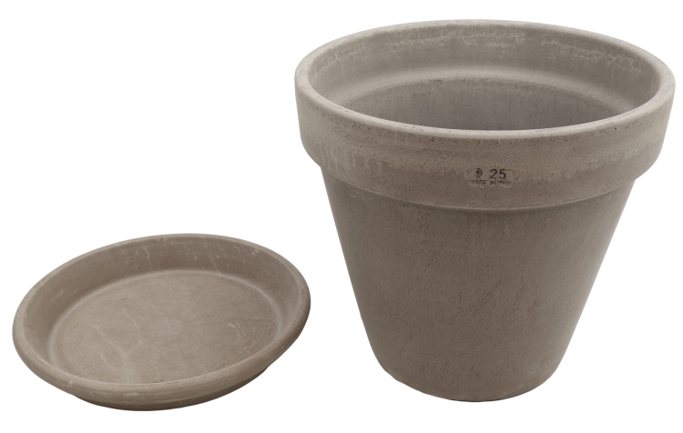 DEGREA Doniczka Ceramiczna Terakota VASO VULCANO D25 cm + Podstawek D23 cm
