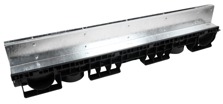 Kanał Szczelinowy H120 DN100 C250 12x16x100[cm] korytko plastikowe z nakładką szczelinową / stal ocynkowana