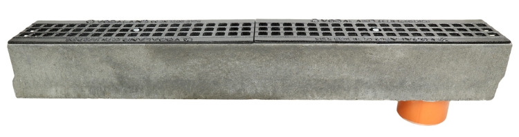 Kanał H125 B125 O.D. 12,5x14x100[cm] korytko betonowe z odpływem / ruszt żeliwny