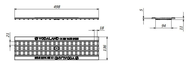 Kanał H125 B125 O.D. 12,5x14x100[cm] korytko betonowe z odpływem / ruszt żeliwny