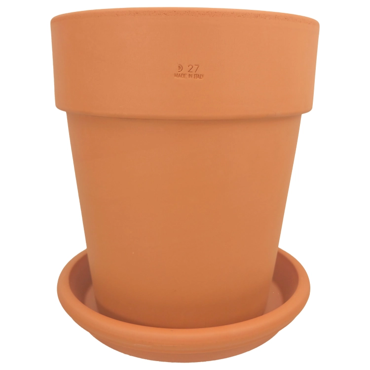 DEGREA Doniczka Włoska VASO ALTO D27 Ceramiczna Terakota Wysoka Prosta 27cm