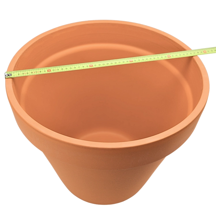 DEGREA Doniczka Włoska VASO D47 Terakota Prosta Duża 47cm + Podstawka D42