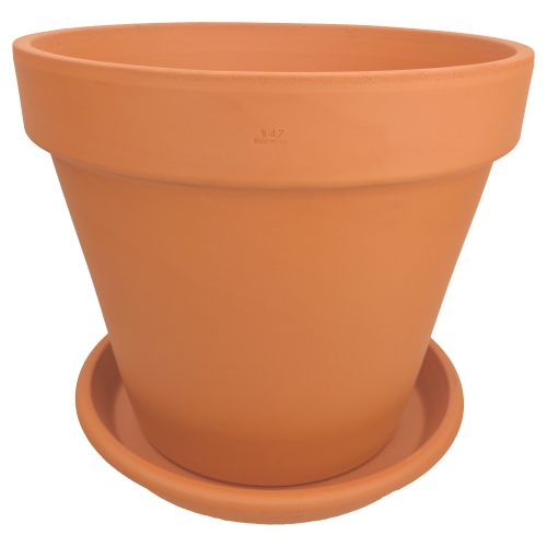 DEGREA Doniczka Włoska VASO D47 Terakota Prosta Duża 47cm + Podstawka D42