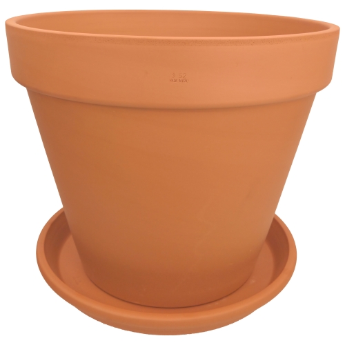 DEGREA Doniczka Włoska VASO D52 Terakota 52cm Prosta Duża + Podstawka D46