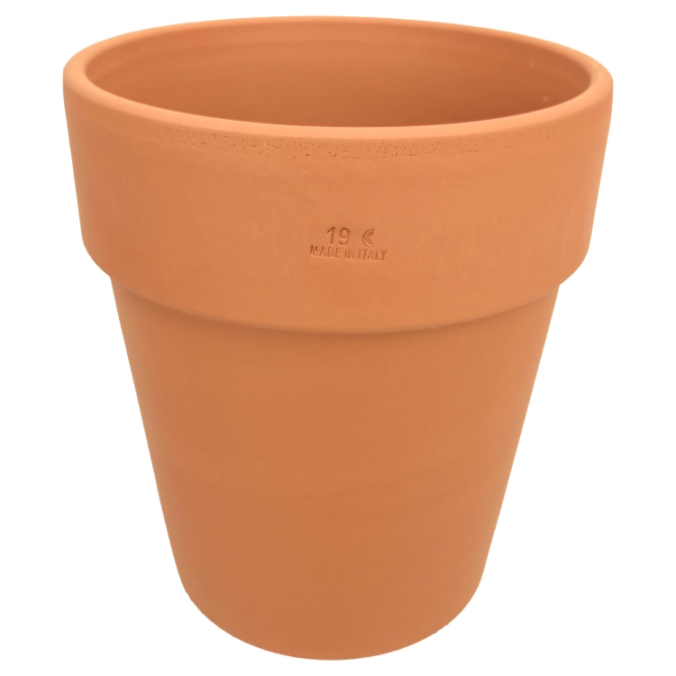 DEGREA Doniczka Włoska VASO ALTO D19 Ceramiczna Terakota + Podstawka D19