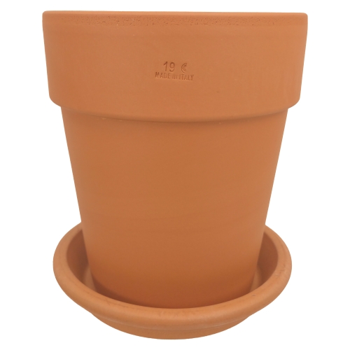 DEGREA Doniczka Włoska VASO ALTO D19 Ceramiczna Terakota + Podstawka D19