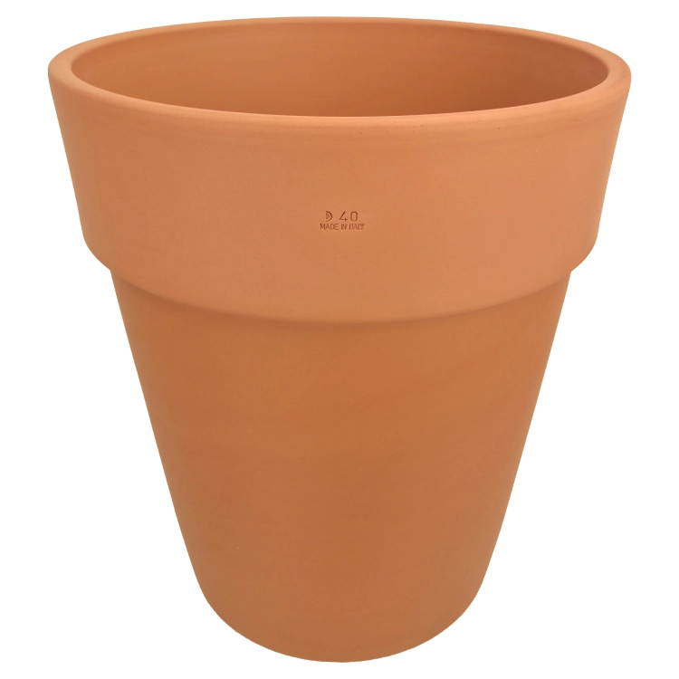DEGREA Doniczka Włoska VASO ALTO D40 Ceramiczna Terakota + Podstawka D36
