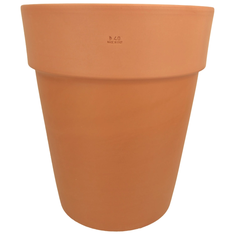 DEGREA Doniczka Włoska VASO ALTO D40 Ceramiczna Terakota + Podstawka D36