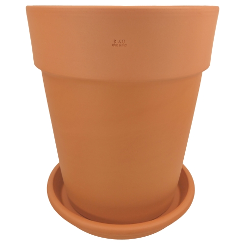 DEGREA Doniczka Włoska VASO ALTO D40 Ceramiczna Terakota + Podstawka D36