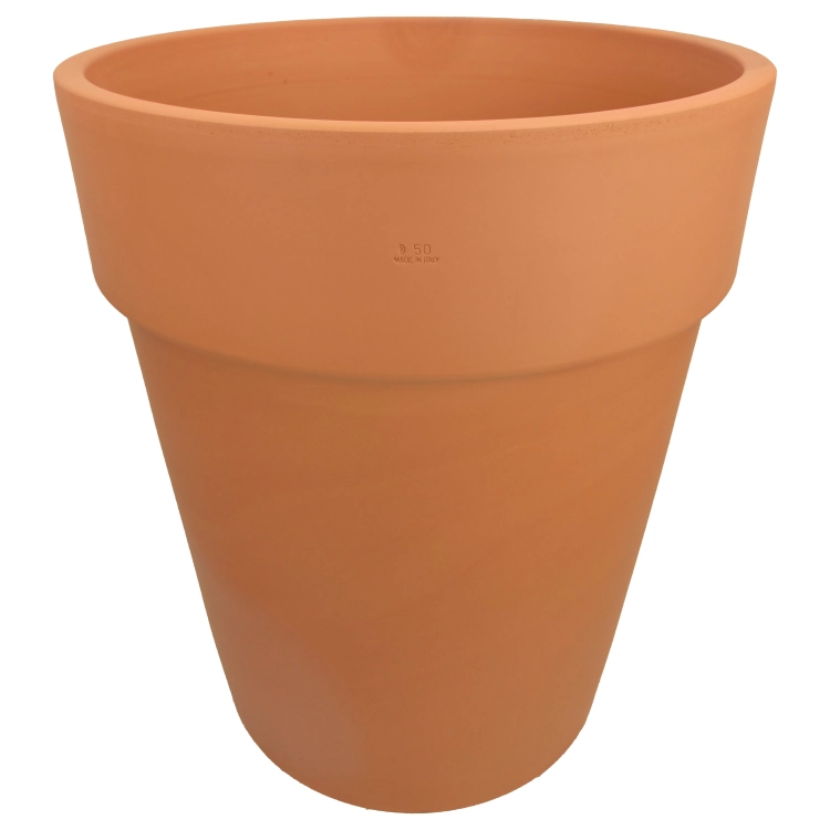 DEGREA Doniczka Włoska VASO ALTO D50 Ceramiczna Terakota + Podstawka D42