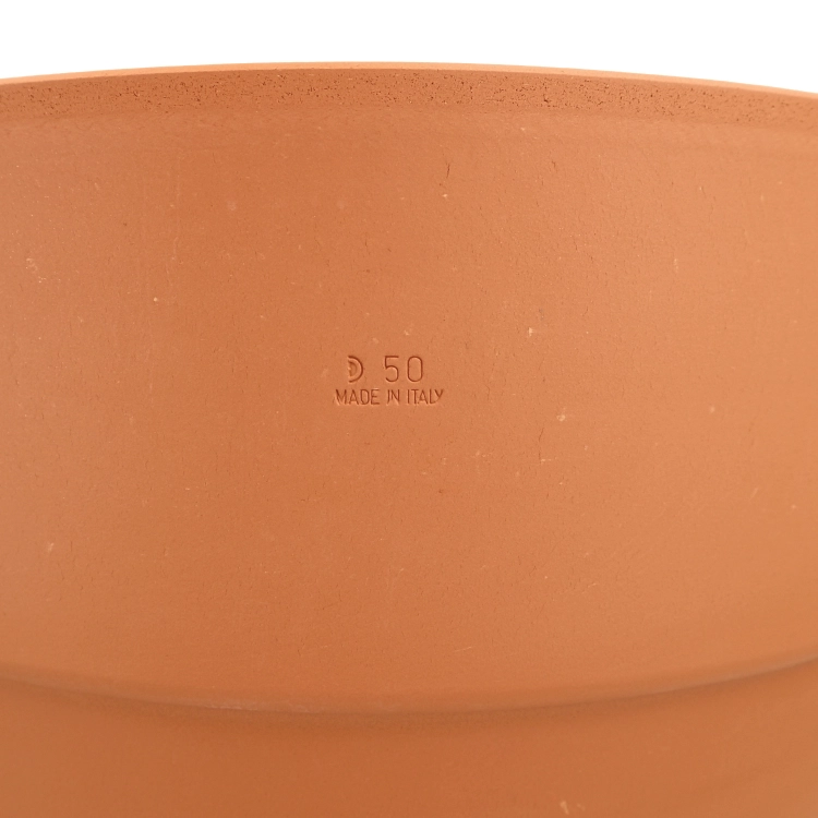 DEGREA Doniczka Włoska VASO ALTO D50 Ceramiczna Terakota + Podstawka D42