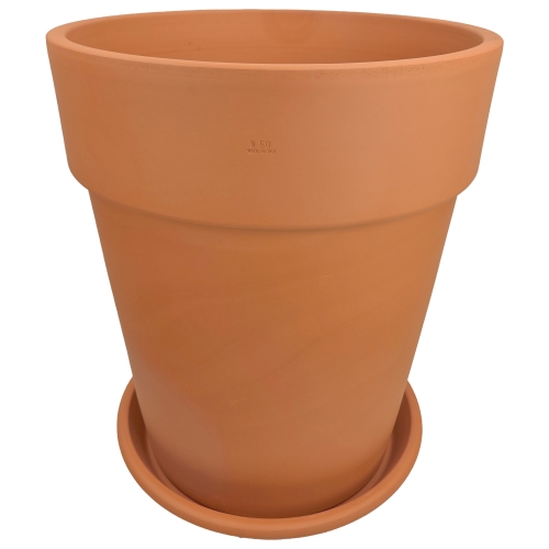 DEGREA Doniczka Włoska VASO ALTO D50 Ceramiczna Terakota + Podstawka D42