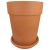 DEGREA Doniczka Włoska VASO ALTO D50 Ceramiczna Terakota + Podstawka D42