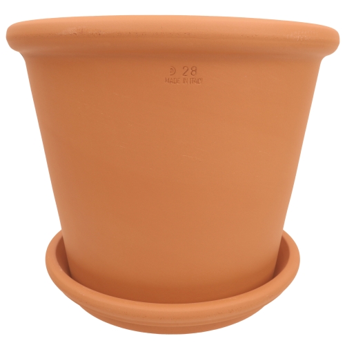 DEGREA Doniczka Włoska VASO CILINDRO D28 Terakota 28cm + Podstawka D28