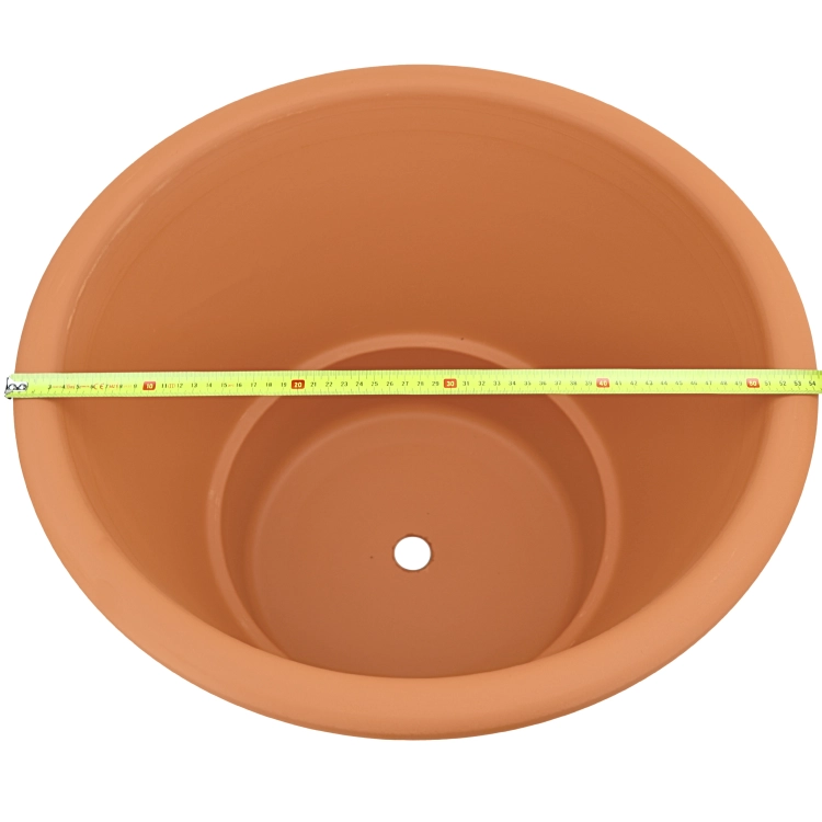 DEGREA Doniczka Włoska VASO CILINDRO D55cm Terakota Prosta + Podstawka D52