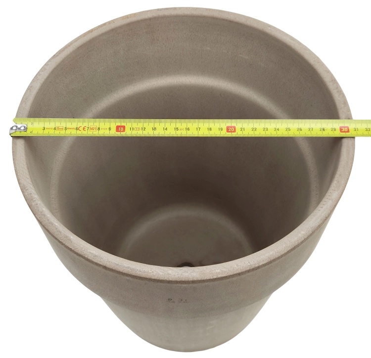 DEGREA Doniczka VASO ALTO VULCANO D31 Ceramiczna Terakota 31cm + Podstawka SOTTOVASO VULCANO D28