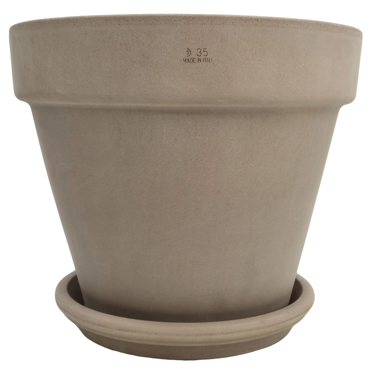 DEGREA Doniczka VASO VULCANO D35 Ceramiczna Terakota 35cm + Podstawka SOTTOVASO VULCANO D28