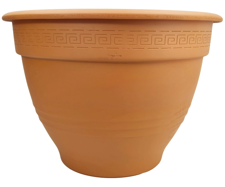 DEGREA Doniczka Zdobiona CAMPANA D65 Ceramiczna Terakota 65cm + Podstawka SOTTOVASO D46
