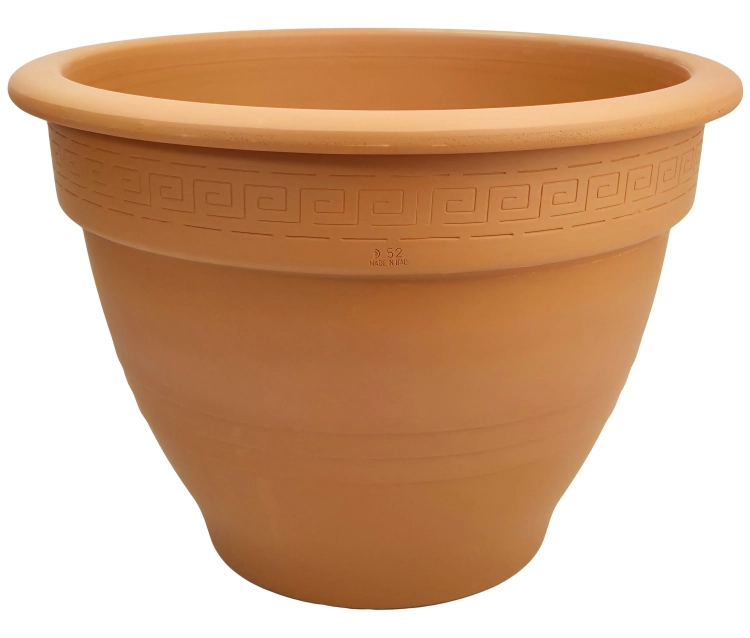 DEGREA Doniczka Zdobiona CAMPANA D52 Ceramiczna Terakota 52cm + Podstawka SOTTOVASO D42
