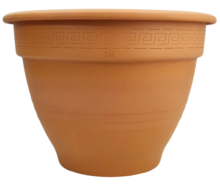 DEGREA Doniczka Zdobiona CAMPANA D52 Ceramiczna Terakota 52cm + Podstawka SOTTOVASO D42
