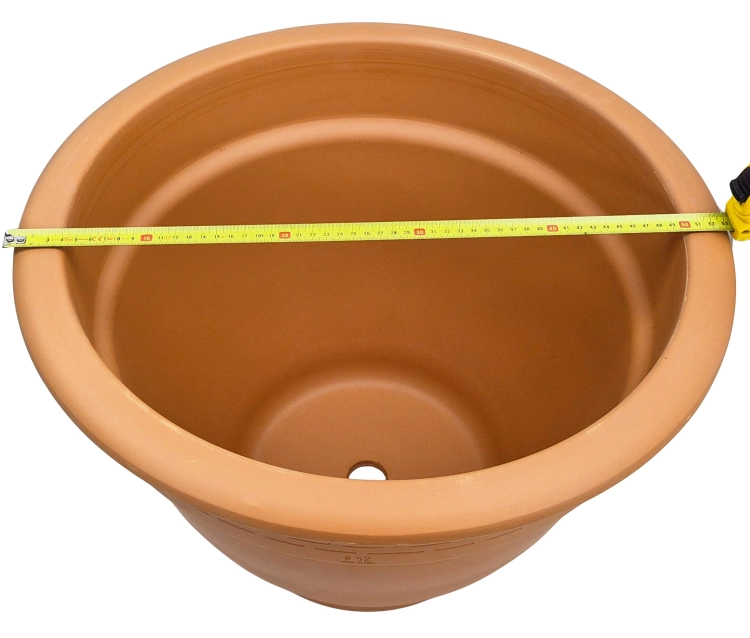 DEGREA Doniczka Zdobiona CAMPANA D52 Ceramiczna Terakota 52cm + Podstawka SOTTOVASO D42
