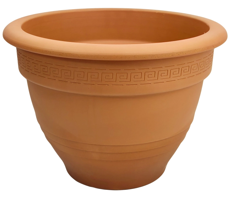 DEGREA Doniczka Zdobiona CAMPANA D42 Ceramiczna Terakota 42cm + Podstawka SOTTOVASO D31