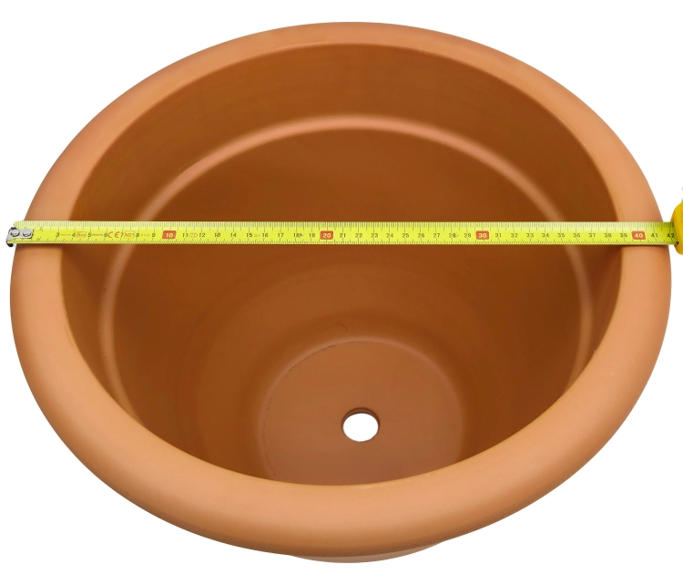 DEGREA Doniczka Zdobiona CAMPANA D42 Ceramiczna Terakota 42cm + Podstawka SOTTOVASO D31