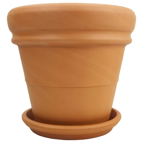 DEGREA Doniczka Vaso DOPPIO BORDO D35 Ceramiczna Terakota 35cm + Podstawka SOTTOVASO D28