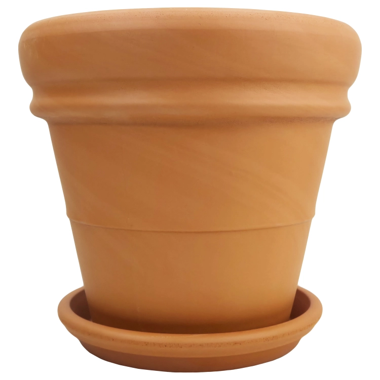 DEGREA Doniczka Vaso DOPPIO BORDO D35 Ceramiczna Terakota 35cm + Podstawka SOTTOVASO D28