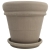 DEGREA Doniczka Vaso VULCANO DOPPIO BORDO D35 Ceramiczna Terakota 35cm + Podstawka SOTTOVASO VULCANO D28