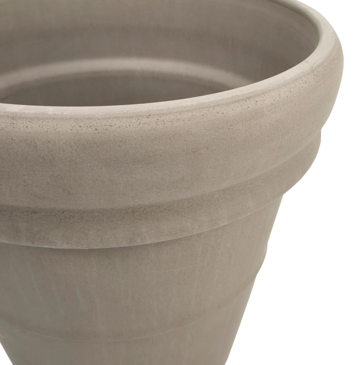 DEGREA Doniczka Vaso VULCANO DOPPIO BORDO D35 Ceramiczna Terakota 35cm + Podstawka SOTTOVASO VULCANO D28