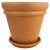 DEGREA Doniczka Vaso DOPPIO BORDO D45 Ceramiczna Terakota 45cm + Podstawka SOTTOVASO D36