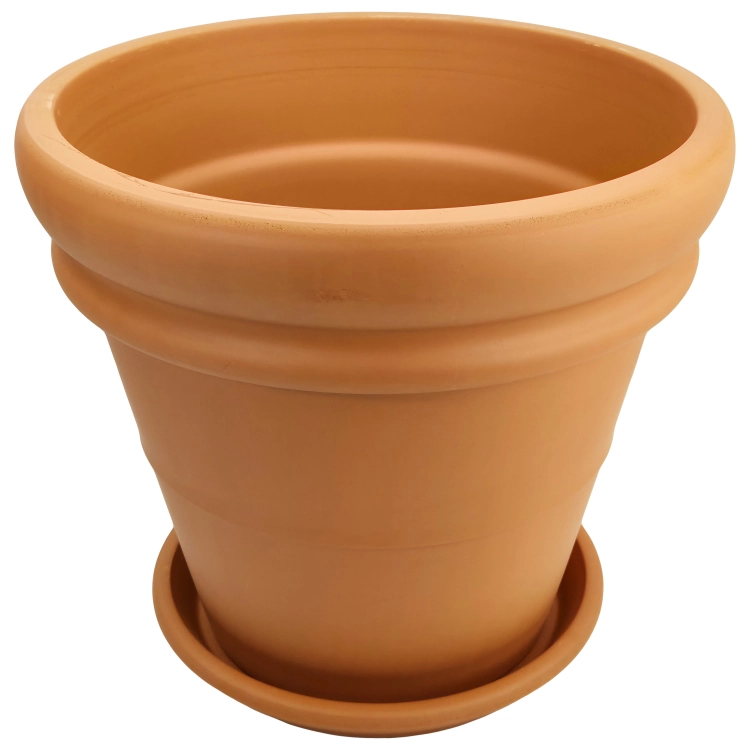 DEGREA Doniczka Vaso DOPPIO BORDO D45 Ceramiczna Terakota 45cm + Podstawka SOTTOVASO D36
