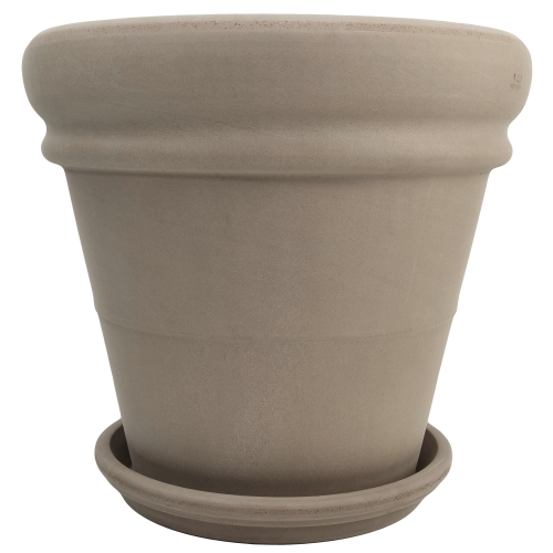 DEGREA Doniczka Vaso VULCANO DOPPIO BORDO D40 Ceramiczna Terakota 40cm + Podstawka SOTTOVASO VULCANO D31