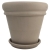 DEGREA Doniczka Vaso VULCANO DOPPIO BORDO D40 Ceramiczna Terakota 40cm + Podstawka SOTTOVASO VULCANO D31