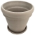 DEGREA Doniczka Vaso VULCANO DOPPIO BORDO D40 Ceramiczna Terakota 40cm + Podstawka SOTTOVASO VULCANO D31
