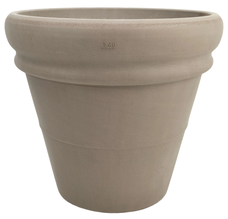 DEGREA Doniczka Vaso VULCANO DOPPIO BORDO D40 Ceramiczna Terakota 40cm + Podstawka SOTTOVASO VULCANO D31