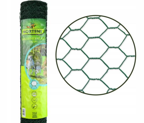 Siatka Metalowa Zielona 100cm 25m oczko 25mm HEXA Nortene GALVANEX PLAST