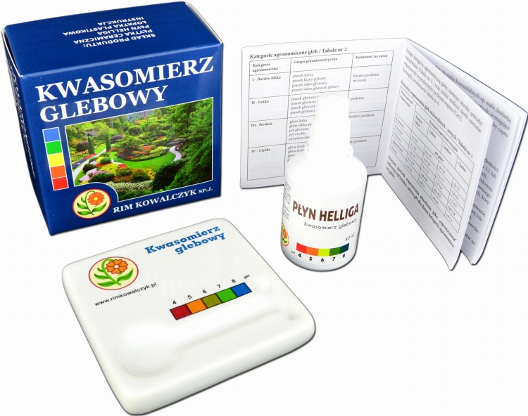 Tester pH Kwasomierz Glebowy Ceramiczny - komplet płytka ceramiczna+ płyn Helliga 40ml