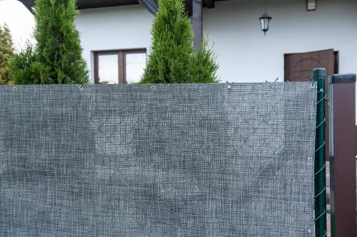 Osłona Balkonowa RATAN SZARA na WYMIAR L/H Mata Technorattan 650g/m2