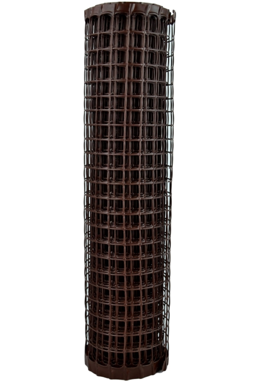 Siatka PCV Brązowa 50cm 5m oczko 20x20mm Nortene Maxisquare Brąz Plastikowa 0,5x5m
